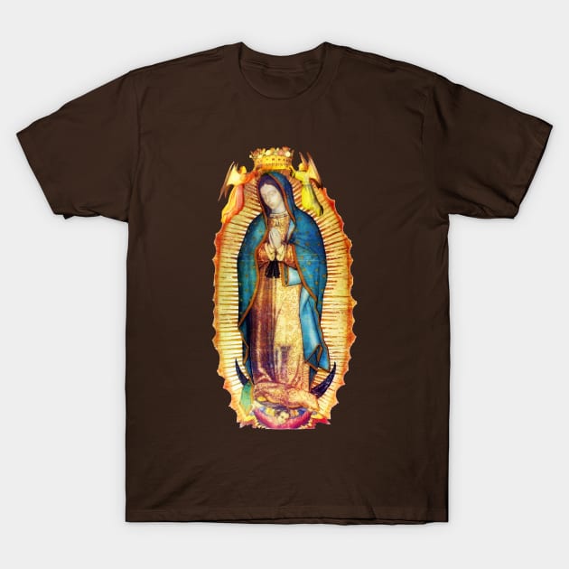 Our Lady of Guadalupe Crowned by Angels T-Shirt by hispanicworld